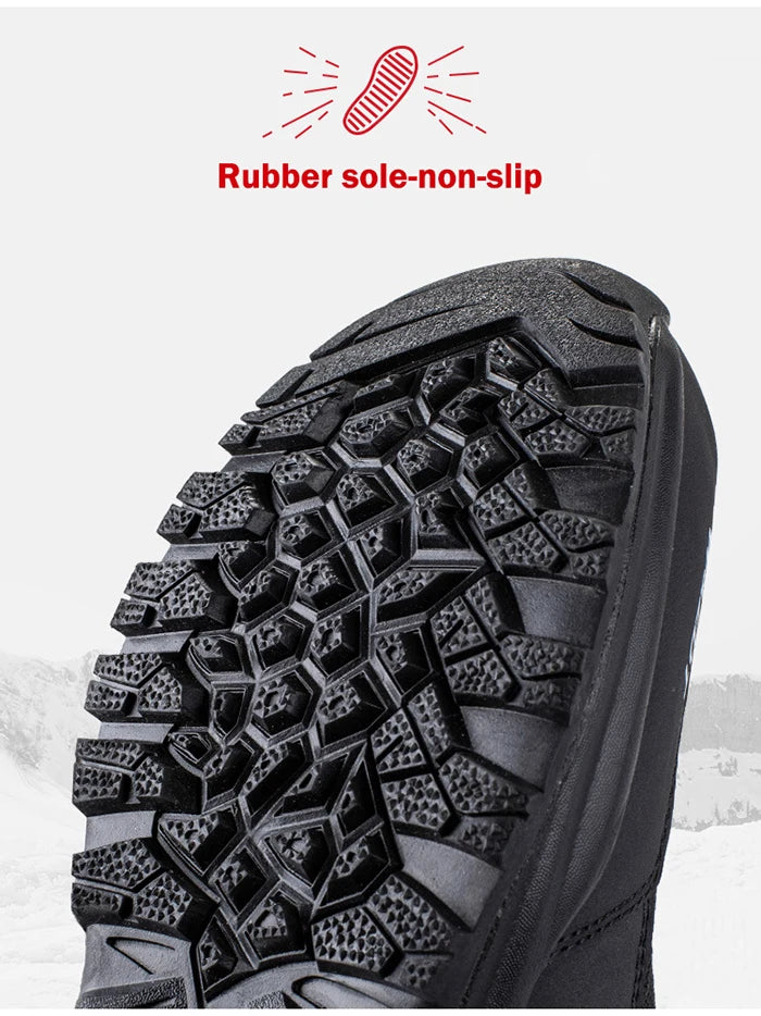 Winter High Boots for Man Outdoor Travel Snow Boots Zipper Non-slip Cotton Shoes Men Plus Velvet Keep Warm Men Casual Shoes 46