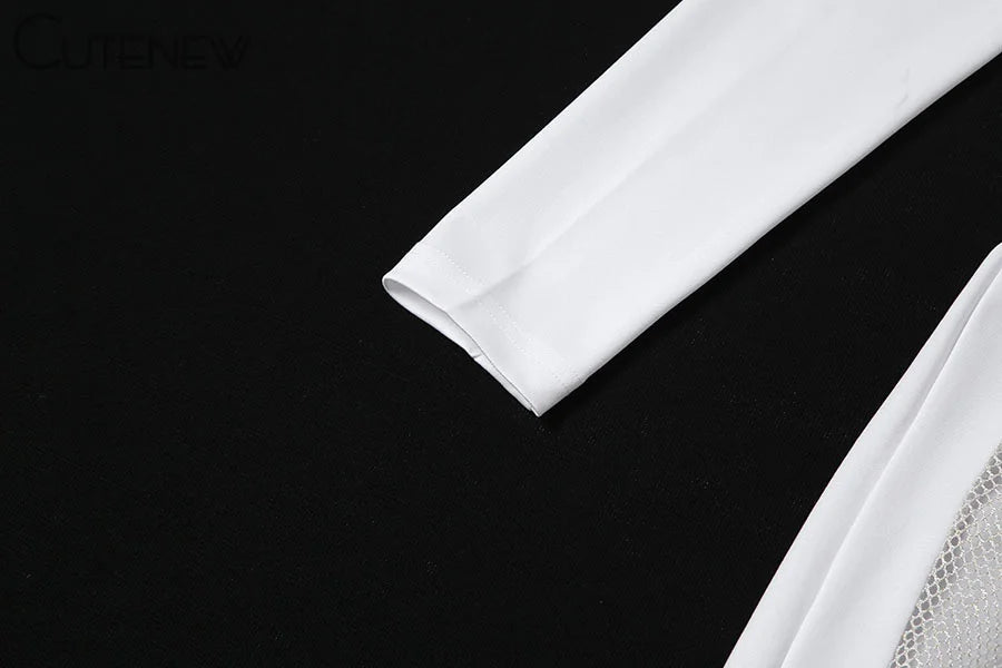 NIBBER Sexy Mesh Patchwork One Shoulder Playsuits Women Elegant Solid Skinny Flare Pants Jumpsuit Fashion Lady Party Streetwear