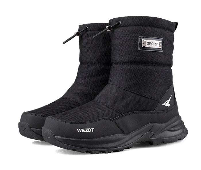 Winter High Boots for Man Outdoor Travel Snow Boots Zipper Non-slip Cotton Shoes Men Plus Velvet Keep Warm Men Casual Shoes 46