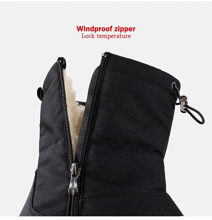 Winter High Boots for Man Outdoor Travel Snow Boots Zipper Non-slip Cotton Shoes Men Plus Velvet Keep Warm Men Casual Shoes 46