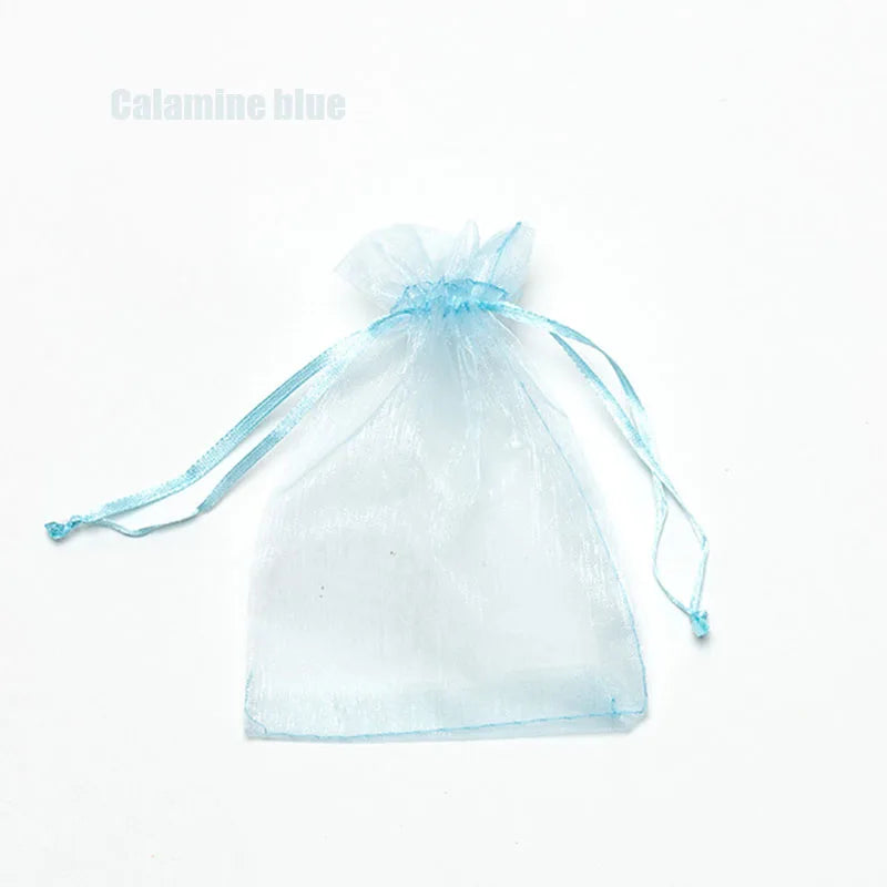 RE 100pcs 22 Colors 7x9 9x12cm 10x15 13x18cm Wedding Christmas Gift Drawable Organza Bags Jewelry Packaging Display & Pouches 13