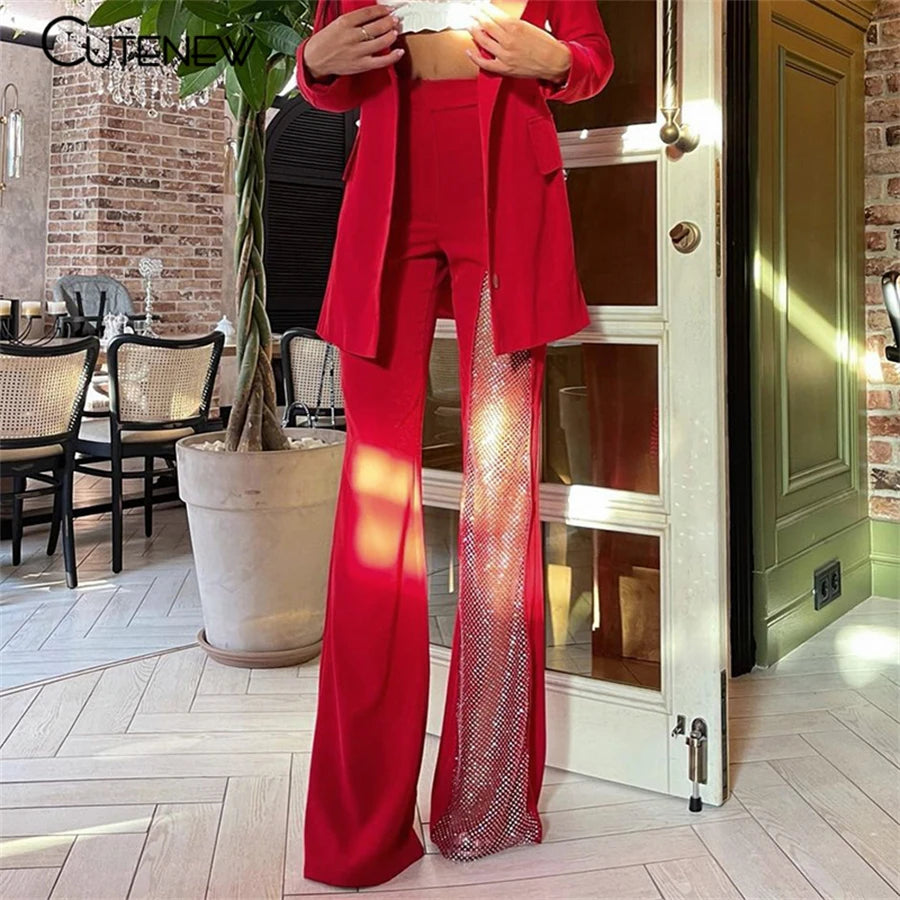 NIBBER Sexy Mesh Patchwork One Shoulder Playsuits Women Elegant Solid Skinny Flare Pants Jumpsuit Fashion Lady Party Streetwear