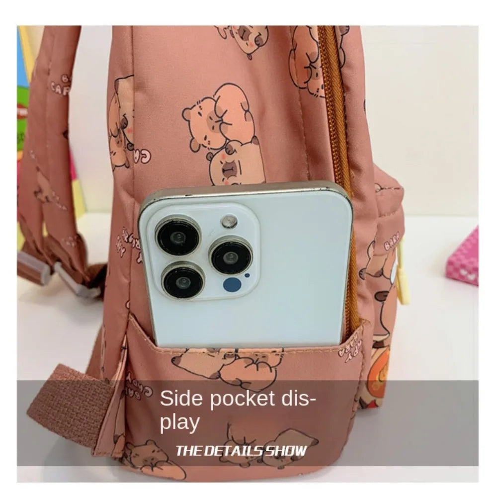 Cute Large Capacity Capybara Backpack Cartoon Breathable Student Schoolbag Nylon Ultra-light Book Bag Back to school Women Girl