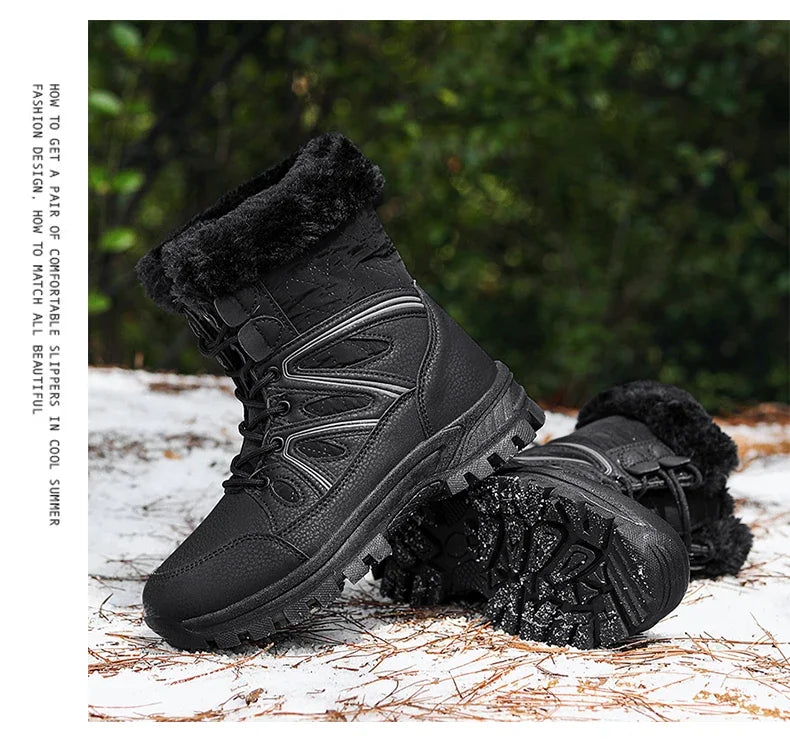 Winter Snow Boots Women High-top Outdoor Casual Keep Warm Soft Plush Ankle Boots Women Anti-slip Wear-resistant Women Shoes