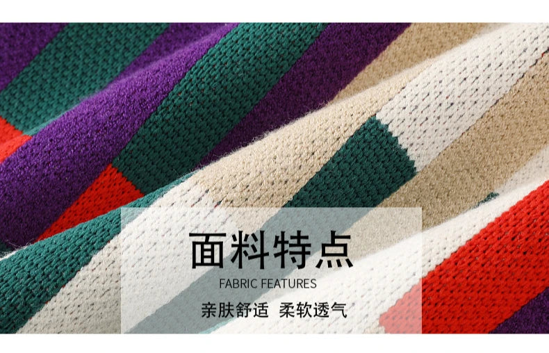 Fashion Sweater for The Whole Family Knitted Tops Mom and Daughter Baby Girl Matching Striped Knitwear Dad and Son Boy Jumper