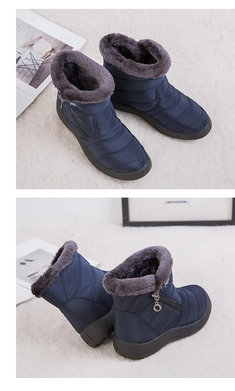 Winter Women Boots Thick Bottom Ankle Boots Women Waterproof Boots Fashion Women Shoes Solid Color Ladies Shoes Female Sneakers