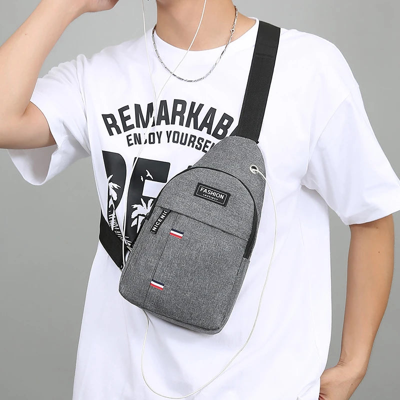 Chest Bag Men's One Shoulder Crossbody Bag Large Capacity Outdoor Sports And Leisure Fashion Small Shoulder Bag Large Capacit