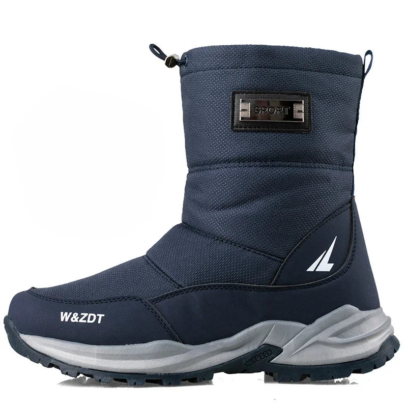 Winter High Boots for Man Outdoor Travel Snow Boots Zipper Non-slip Cotton Shoes Men Plus Velvet Keep Warm Men Casual Shoes 46