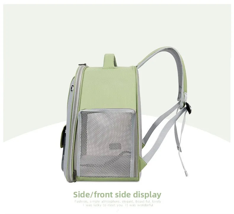 Cat backpack  outing schoolbag  double-shoulder pet bag  cat for travel  dog and cat supplies  transparent large-capacity portab