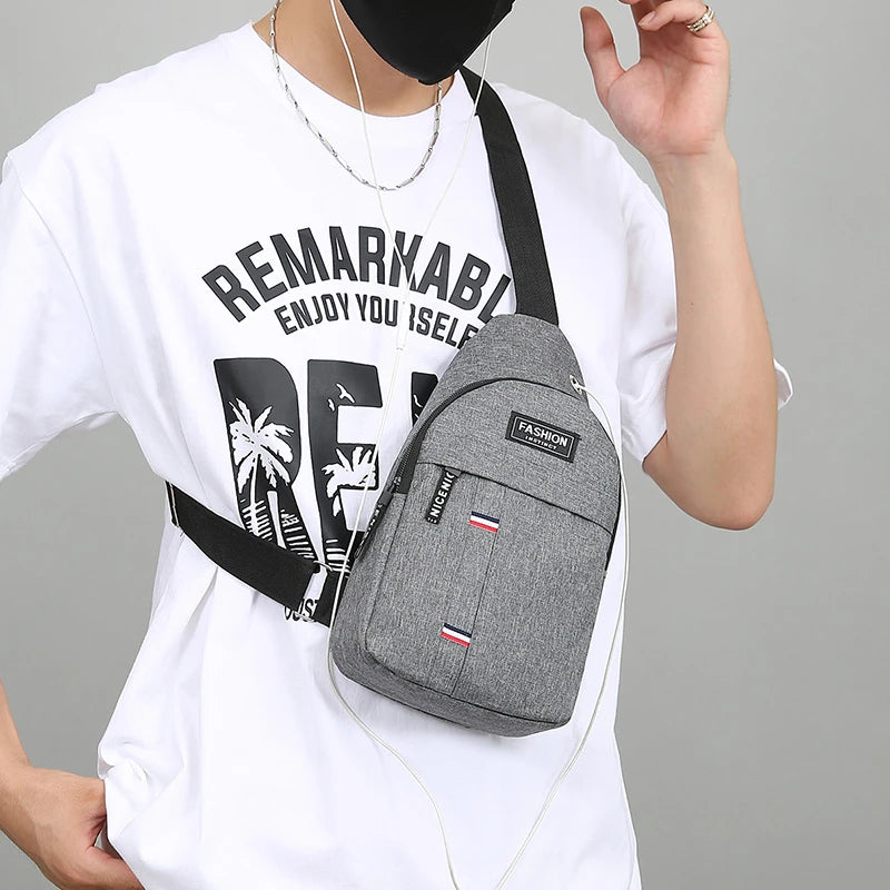 Chest Bag Men's One Shoulder Crossbody Bag Large Capacity Outdoor Sports And Leisure Fashion Small Shoulder Bag Large Capacit