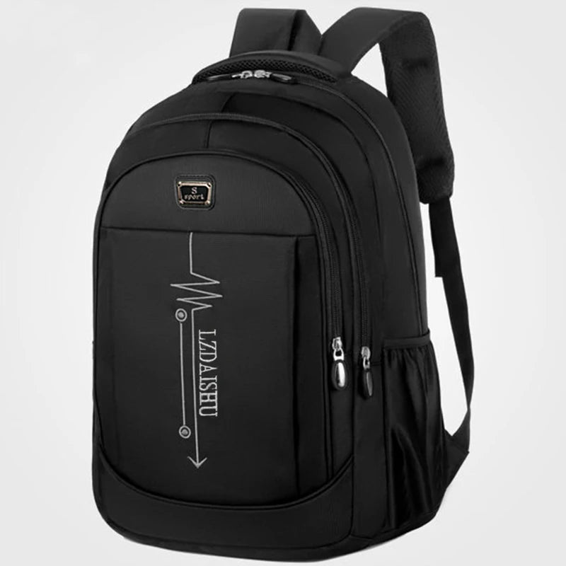 Business casual backpack for men, laptop bag, large capacity travel bag, student schoolbag, Korean version student backpack [zip