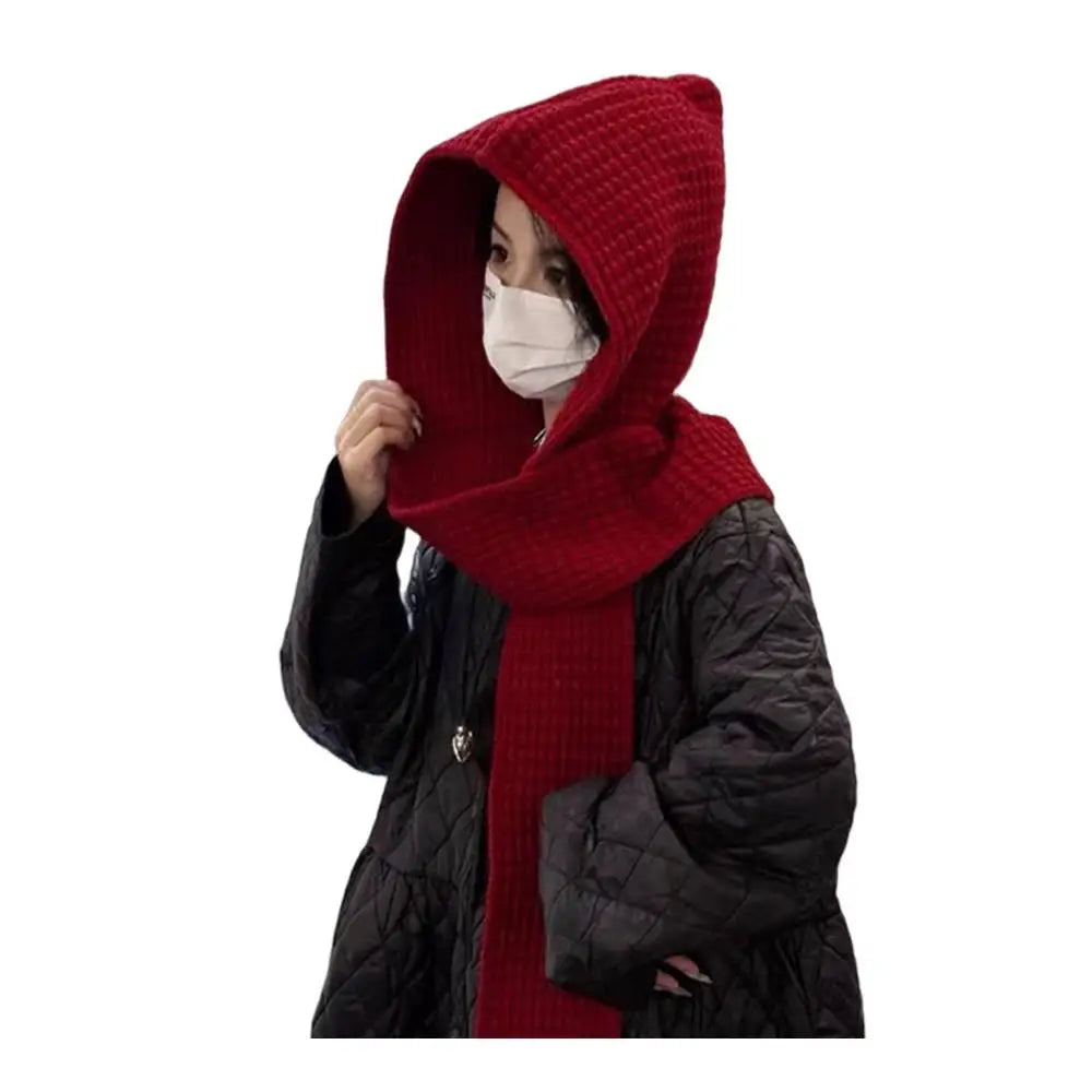 Hooded Scarf Early Autumn Scarf Hats Fashion Ear Protector Beanies Useful Earmuffs Cap Winter Thicken Items Women Neck Scarf