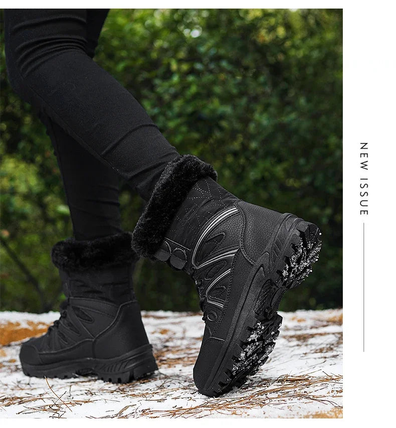 Winter Snow Boots Women High-top Outdoor Casual Keep Warm Soft Plush Ankle Boots Women Anti-slip Wear-resistant Women Shoes