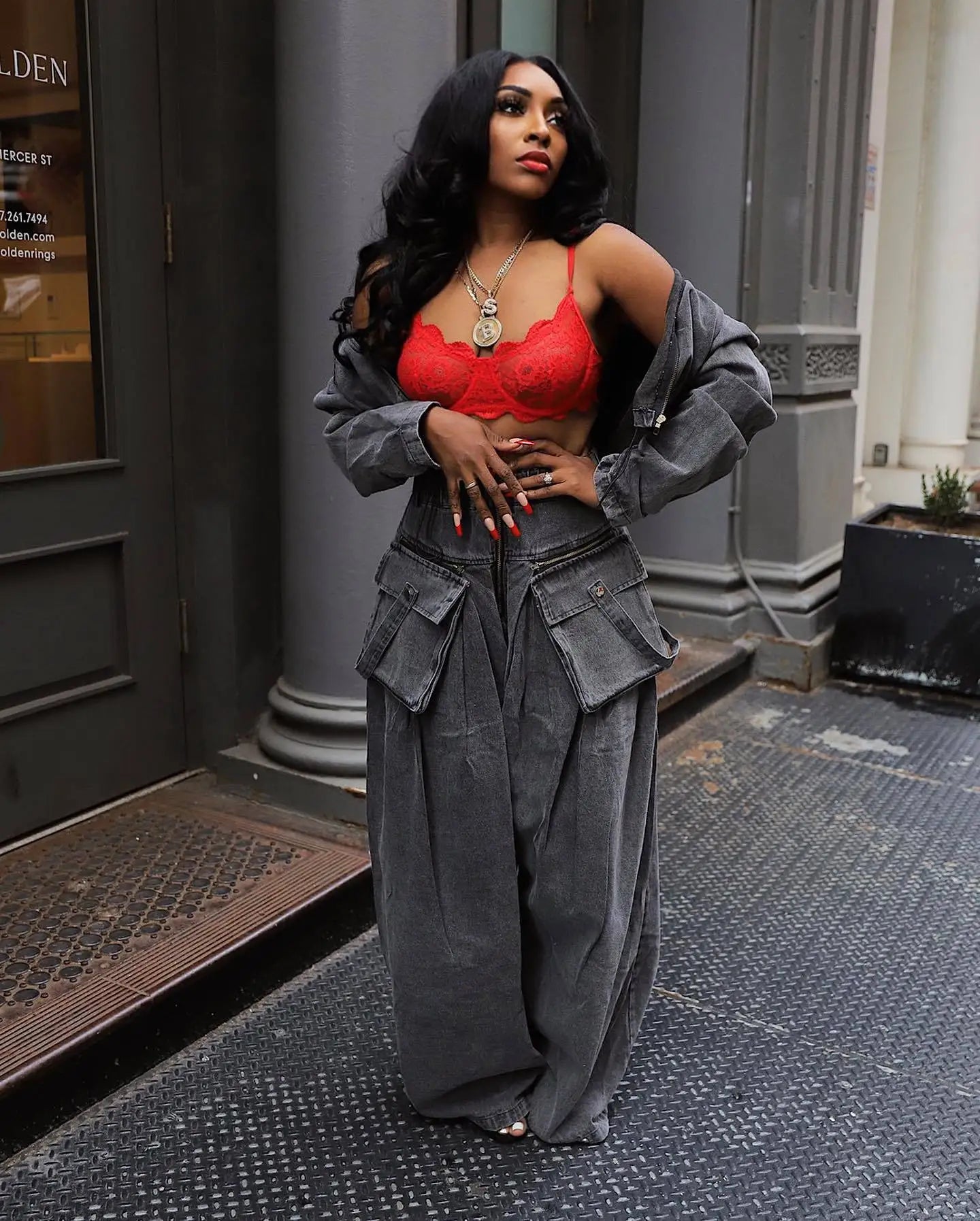 Fall Denim Suit For Women Long Sleeve Lapel Top And Wide Leg Pant Outfits Comfortable Solid Color Ladies Two-Piece Set