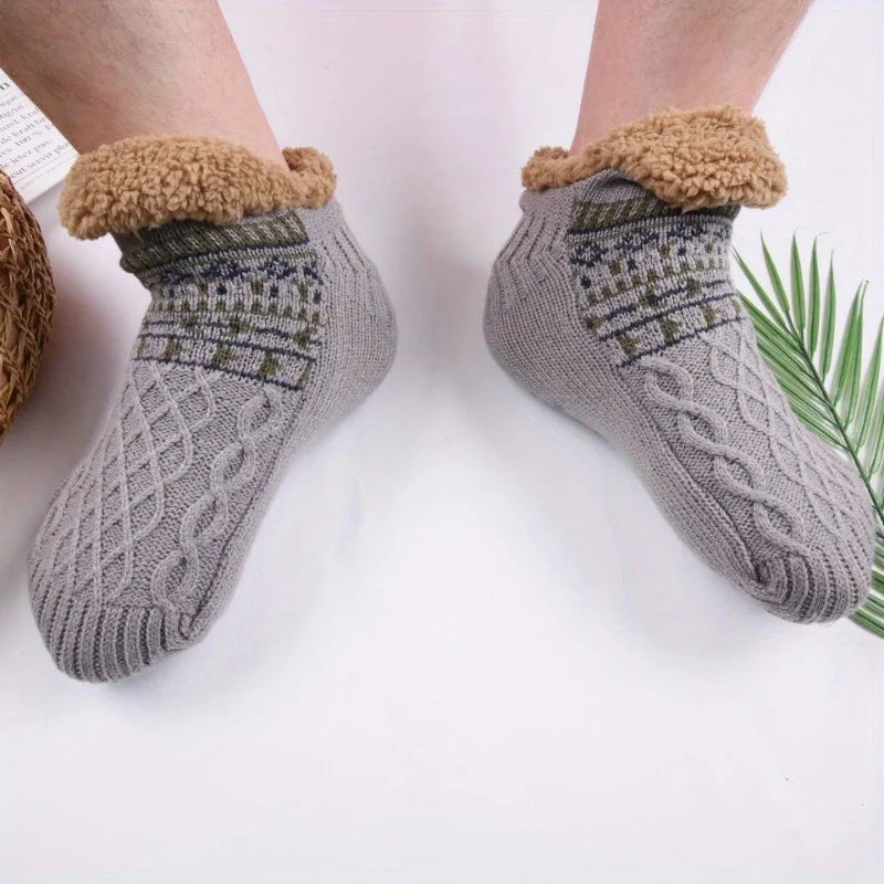 Winter Snow Socks Men Thicken Warm Home Bedroom Socks Slippers Man Non-Slip Foot Warmer Carpet knitted Socks Calcetines Hombre