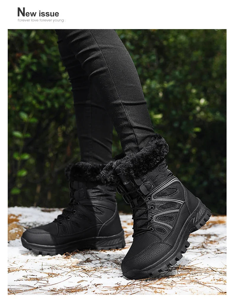 Winter Snow Boots Women High-top Outdoor Casual Keep Warm Soft Plush Ankle Boots Women Anti-slip Wear-resistant Women Shoes
