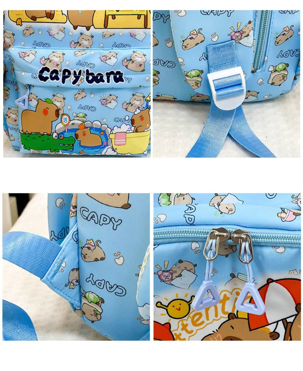 Cute Large Capacity Capybara Backpack Cartoon Breathable Student Schoolbag Nylon Ultra-light Book Bag Back to school Women Girl
