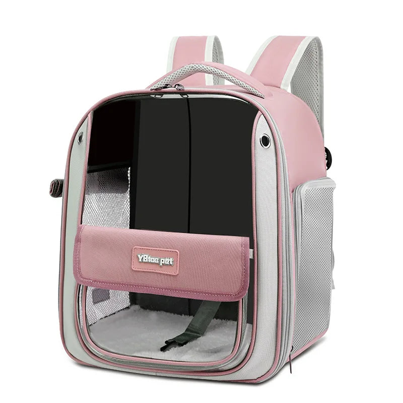 Cat backpack  outing schoolbag  double-shoulder pet bag  cat for travel  dog and cat supplies  transparent large-capacity portab