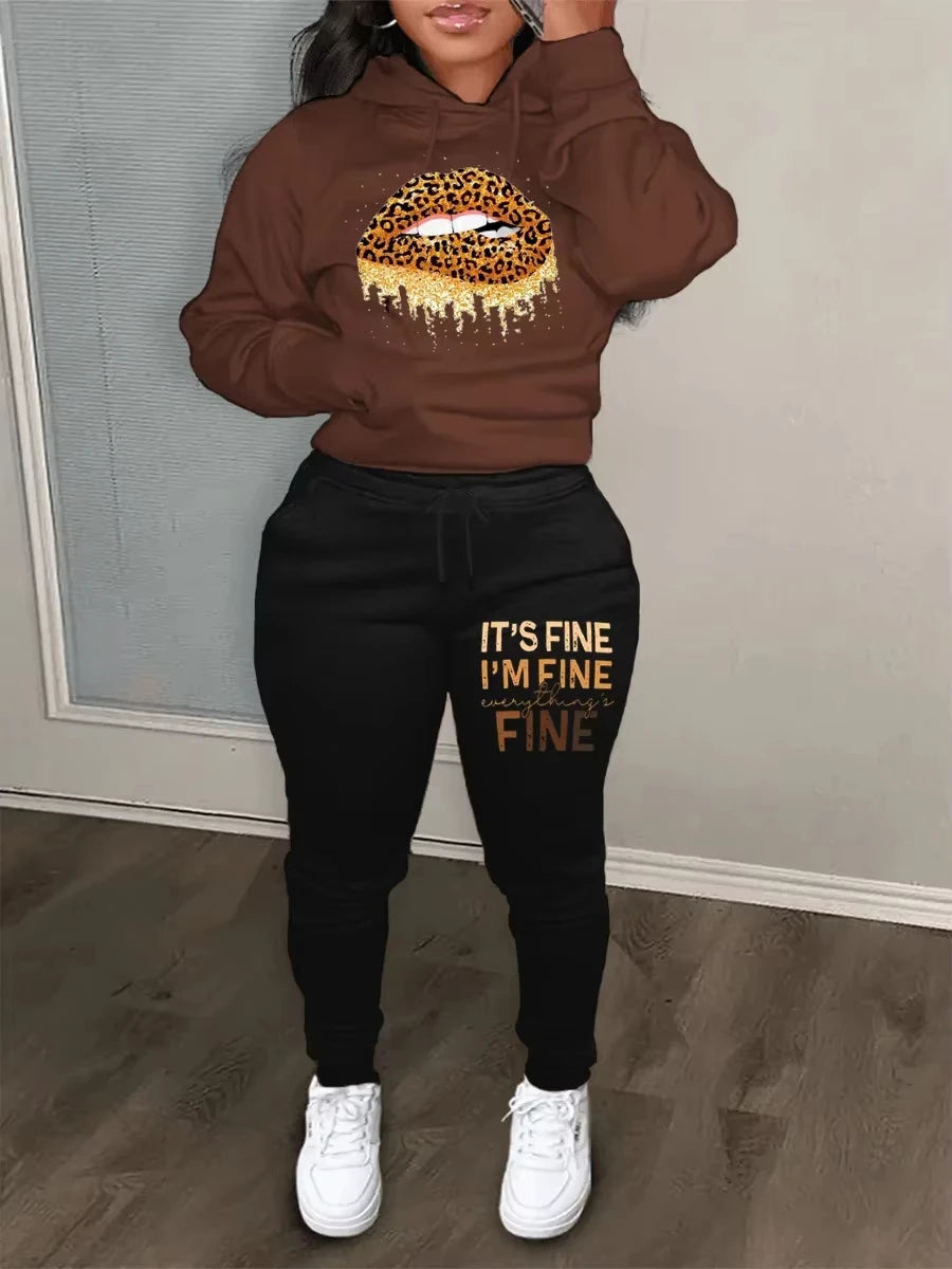 2025 Autumn/Winter New Sporty Outfit - Sporty casual wear with retro fashionable printed materials environmentally friendly