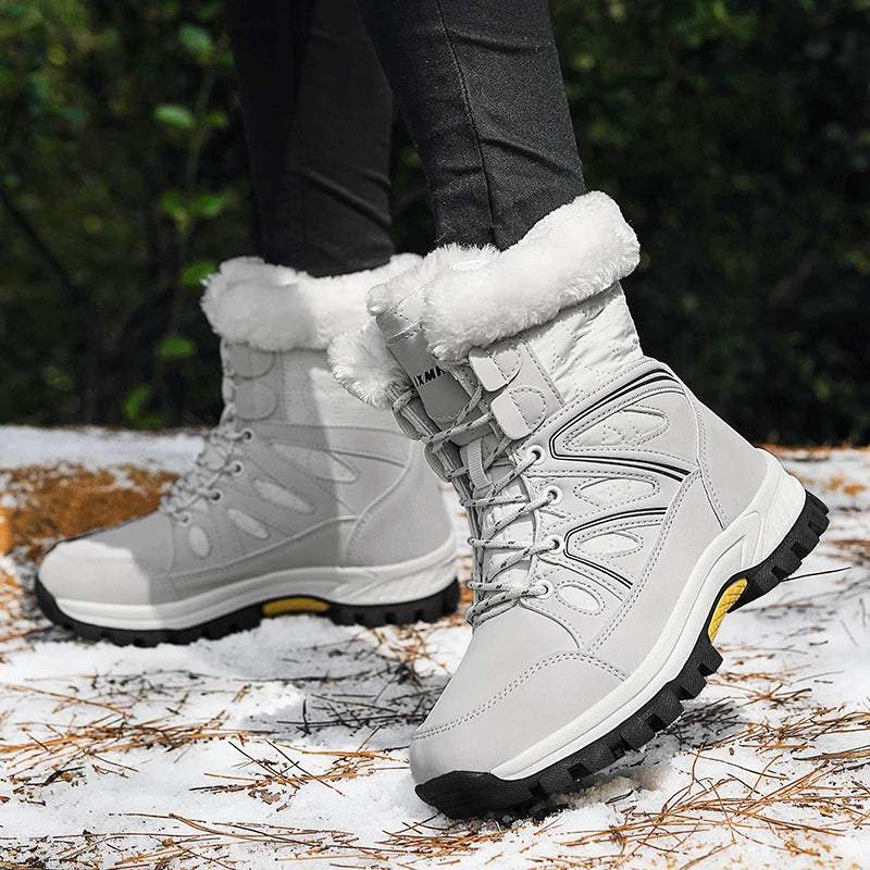 Winter Snow Boots Women High-top Outdoor Casual Keep Warm Soft Plush Ankle Boots Women Anti-slip Wear-resistant Women Shoes