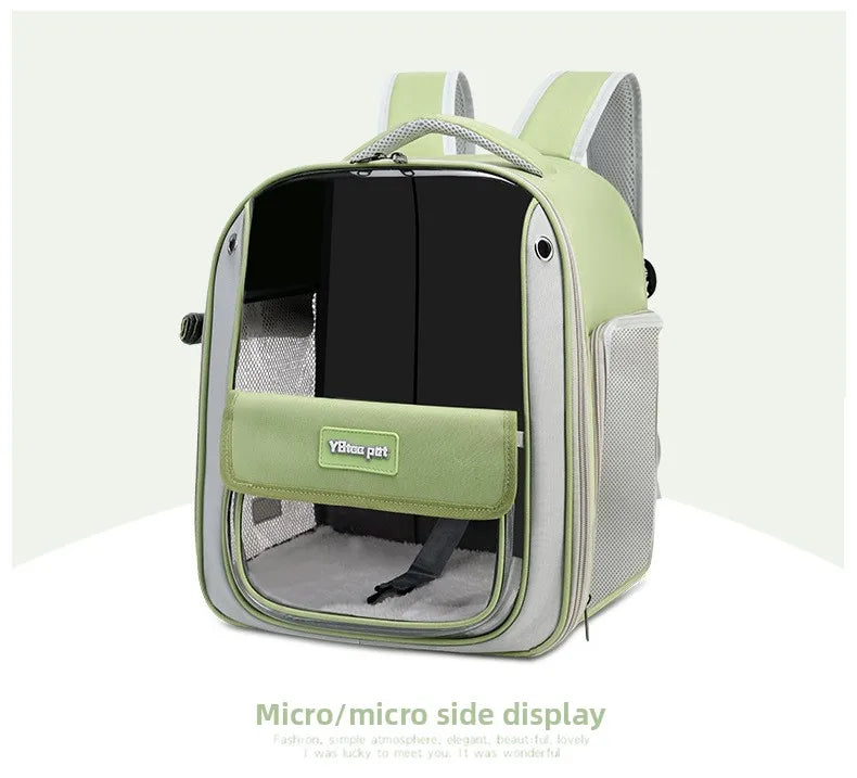 Cat backpack  outing schoolbag  double-shoulder pet bag  cat for travel  dog and cat supplies  transparent large-capacity portab