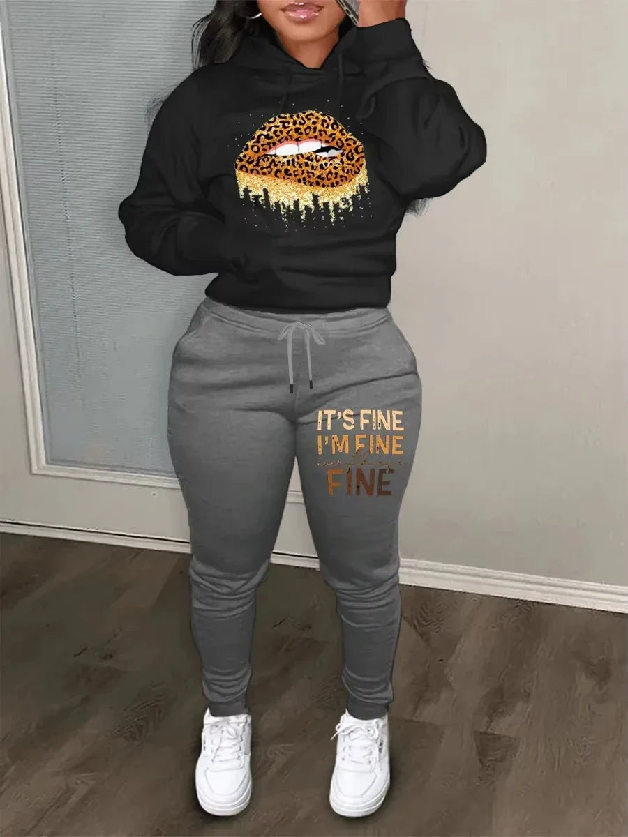 2025 Autumn/Winter New Sporty Outfit - Sporty casual wear with retro fashionable printed materials environmentally friendly
