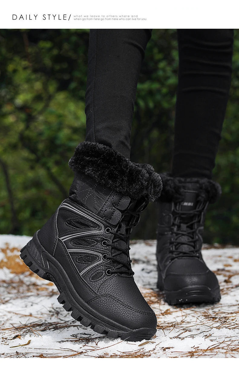 Winter Snow Boots Women High-top Outdoor Casual Keep Warm Soft Plush Ankle Boots Women Anti-slip Wear-resistant Women Shoes
