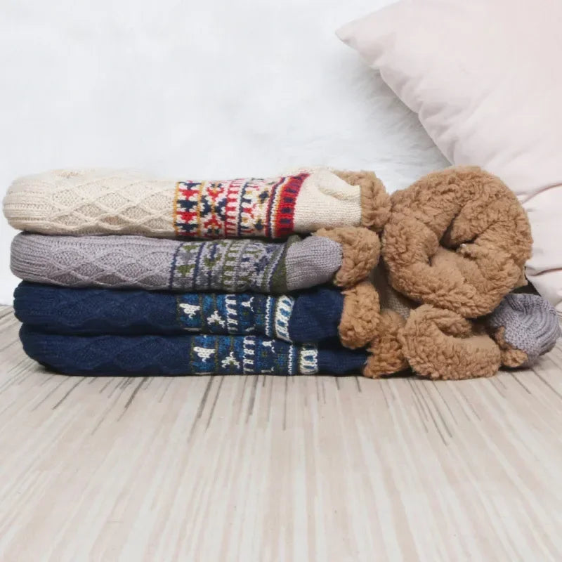 Winter Snow Socks Men Thicken Warm Home Bedroom Socks Slippers Man Non-Slip Foot Warmer Carpet knitted Socks Calcetines Hombre