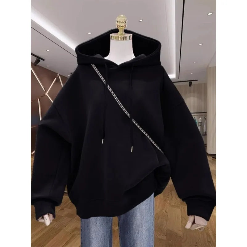Wholesale Hoodies, Pullovers, Women's Hooded Sweatshirts, Off-the-shoulder White Hoodies, Daily Casual Hoodies