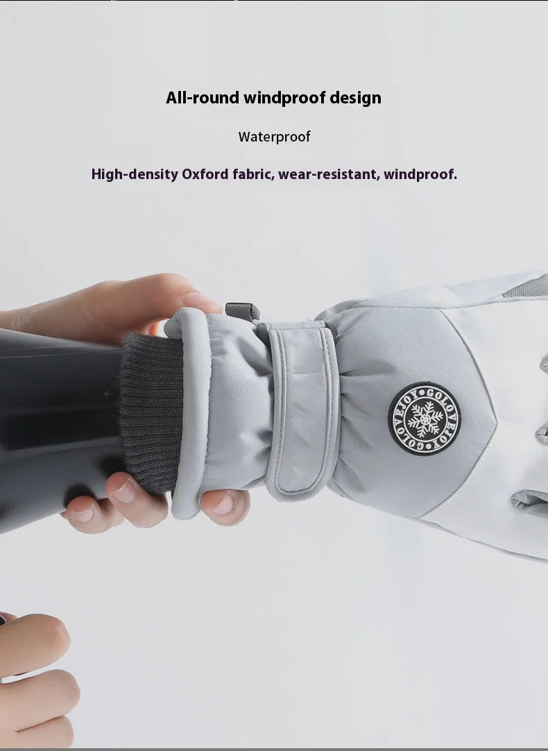 Winter ski gloves for men and women waterproof windproof warmth thickened anti-slip touch screen riding driving gloves