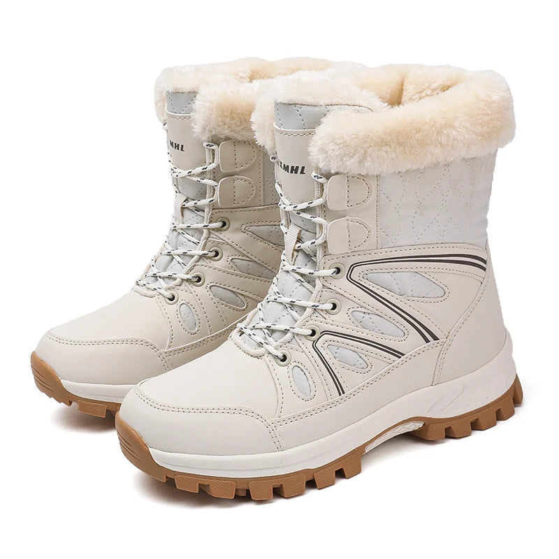 Winter Snow Boots Women High-top Outdoor Casual Keep Warm Soft Plush Ankle Boots Women Anti-slip Wear-resistant Women Shoes