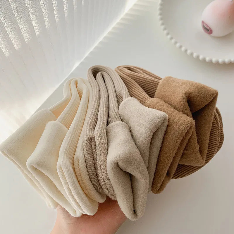 5 Pairs Snow Socks For Women Autumn Winter Socks With Fuzzy Thickened Warm Sleeping Floor Stockings Women's Solid Color Socks
