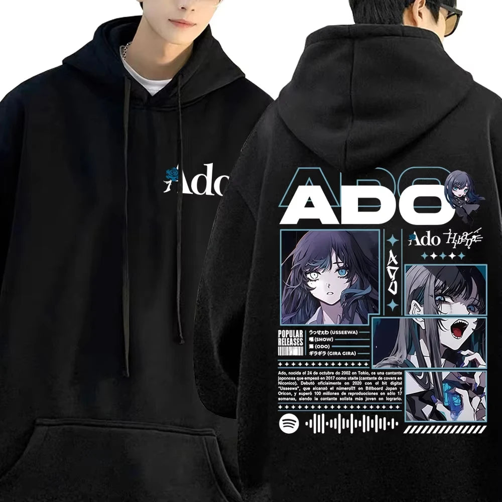 Ado World Tour 2025 Hibana Hoodie Men's Women Fashion Japanese Style Streetwear Unisex Vintage Casual Oversized Pullover Hoodies