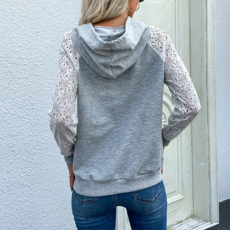 Women Hoodies Fall Long Sleeve Drawstring Pullover Tops With Pockets Girls' Fashion Loose Casual Sweatshirt