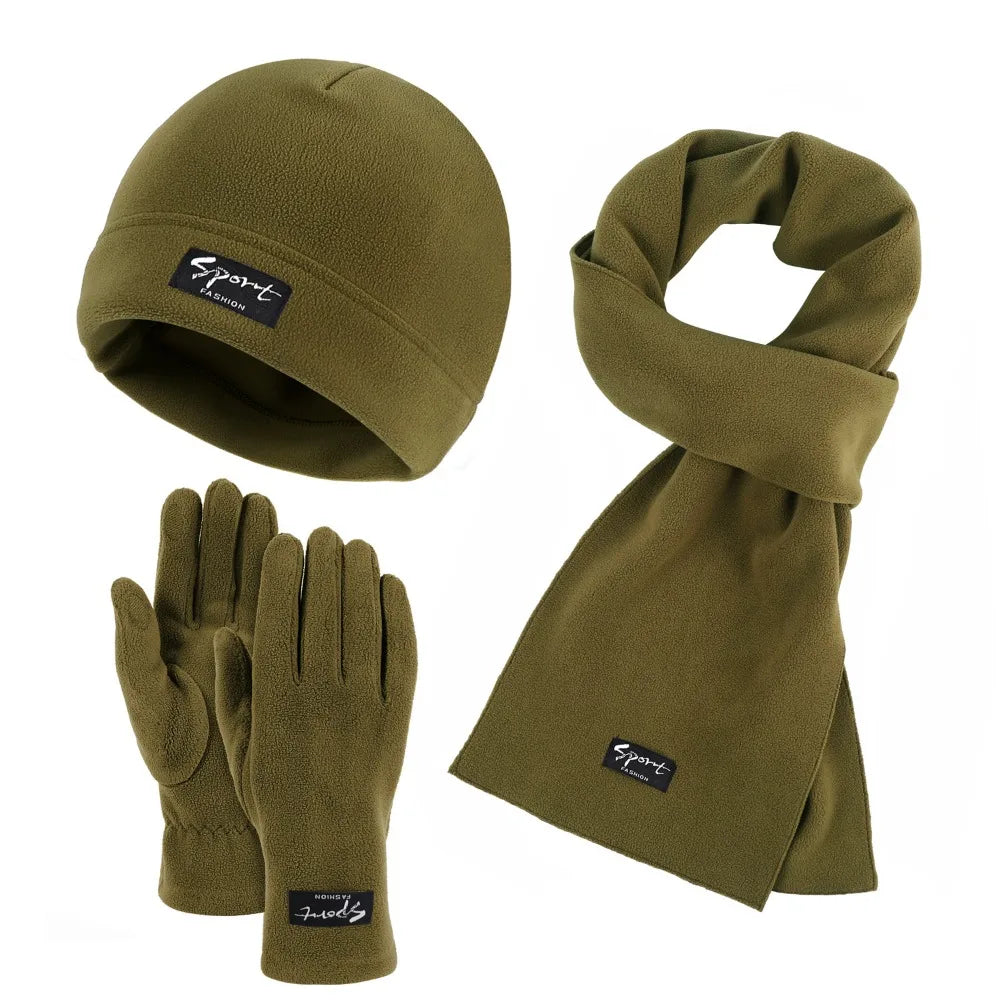 Neck Warmer Winter Beanie Hats Scarf Gloves Set Thicken Windproof Women Warm Knitted Hat Ear Protection Cold Proof