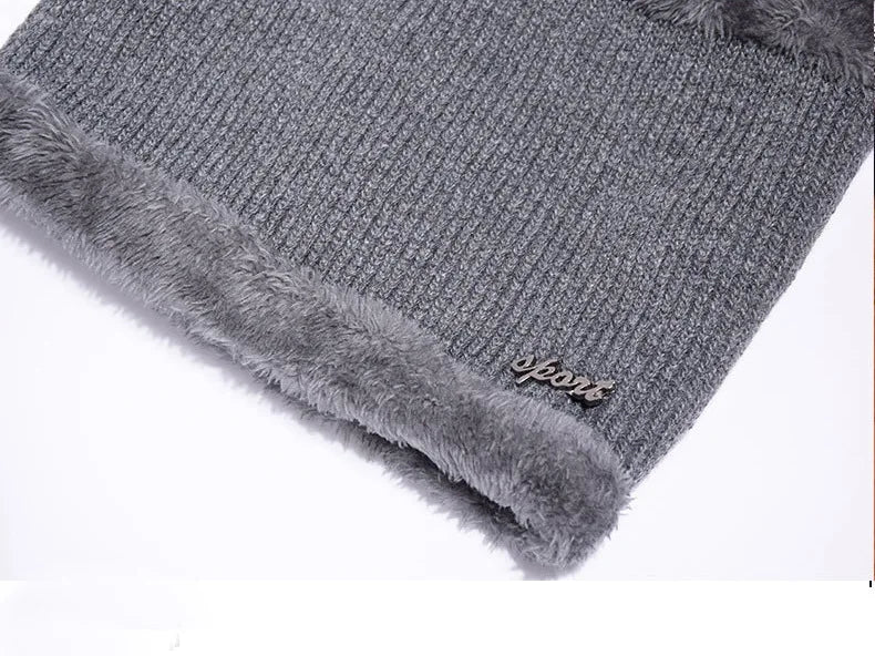 Winter Knitted Hat Caps Winter Beanie Hats Scarf Set Warm Knitted Hat Neck Warmer Suitable For Sking Outdoor Activities