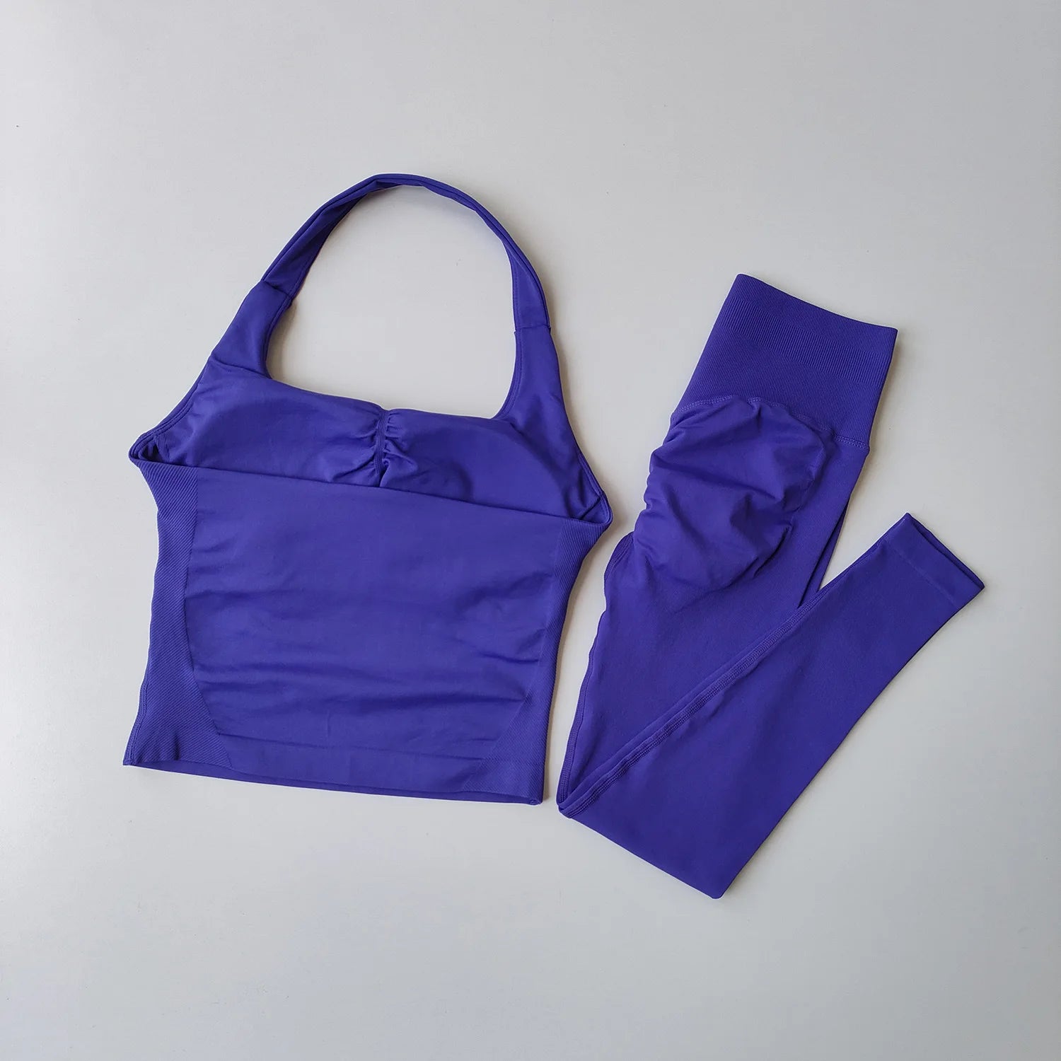 Workout Sets for Women - Seamless Yoga Outfit with Padded Sports Bra, High Waist Booty Lifting Leggings for Gym