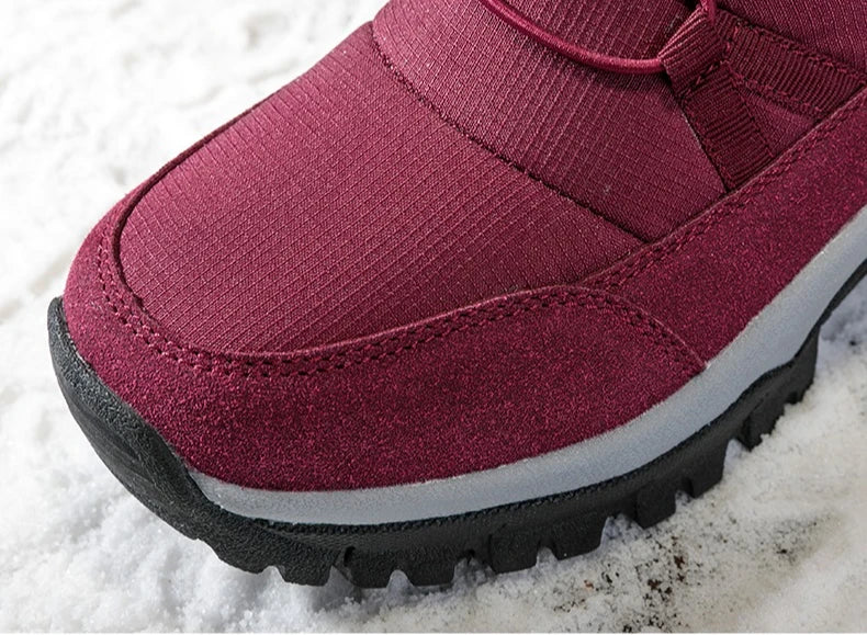 Winter Snow Boots Women Warm Comfortable Plush Lace-up Anti-slip High-top Women Boots Thick-soled Durable Soft Ankle Boots Women