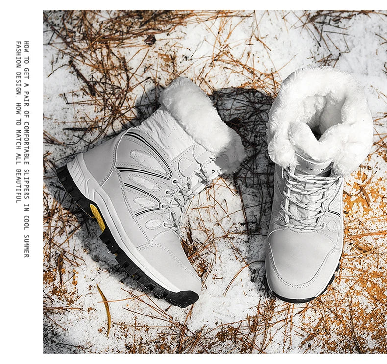 Winter Snow Boots Women High-top Outdoor Casual Keep Warm Soft Plush Ankle Boots Women Anti-slip Wear-resistant Women Shoes