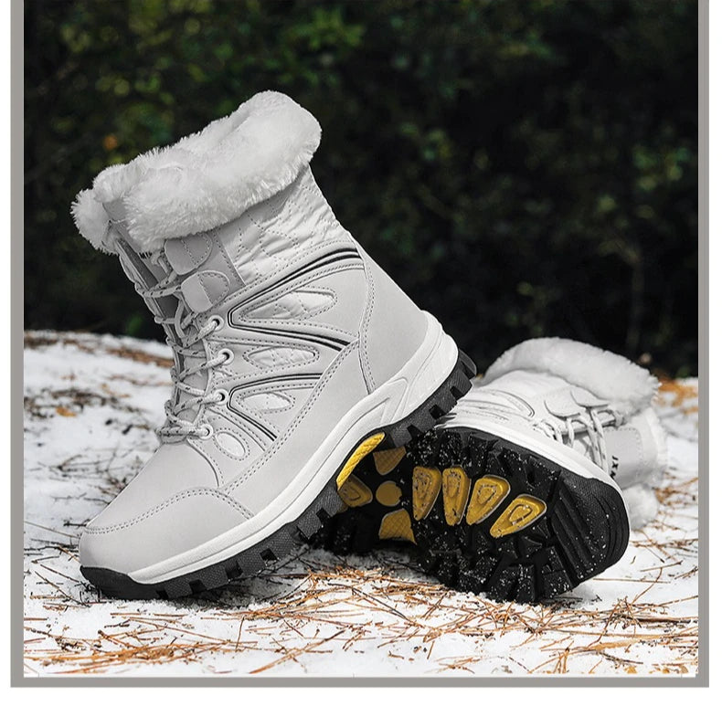 Winter Snow Boots Women High-top Outdoor Casual Keep Warm Soft Plush Ankle Boots Women Anti-slip Wear-resistant Women Shoes
