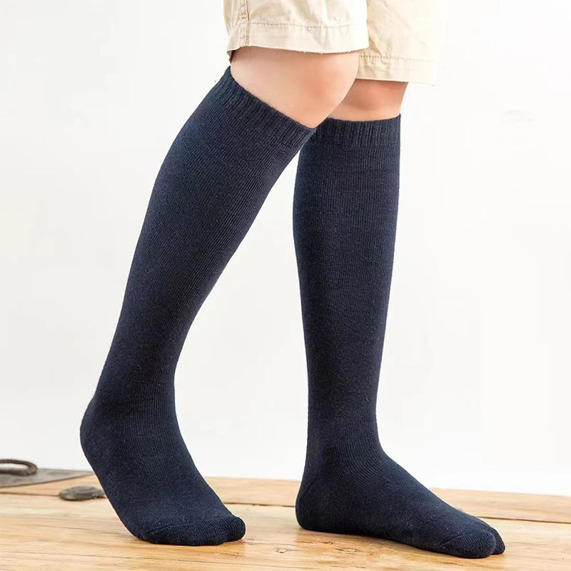 Winter Men's Knee Long Socks Keep Warm Longer Stocking Compression Winter Terry Socks Thicken Cover Calf Sokken Gift