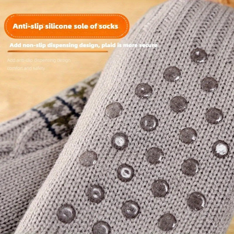 Winter Snow Socks Men Thicken Warm Home Bedroom Socks Slippers Man Non-Slip Foot Warmer Carpet knitted Socks Calcetines Hombre