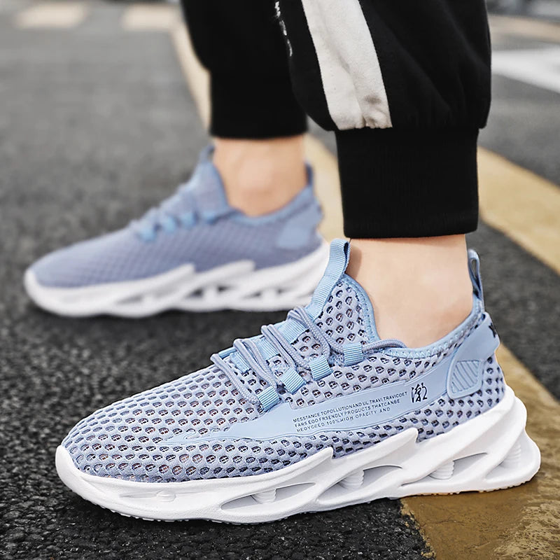 Men Shoes Summer 2023 New Breathable Mesh Hollow Tennis Shoes Man Running Sneakers Casual Sports Walking Shoes Tenis Masculino