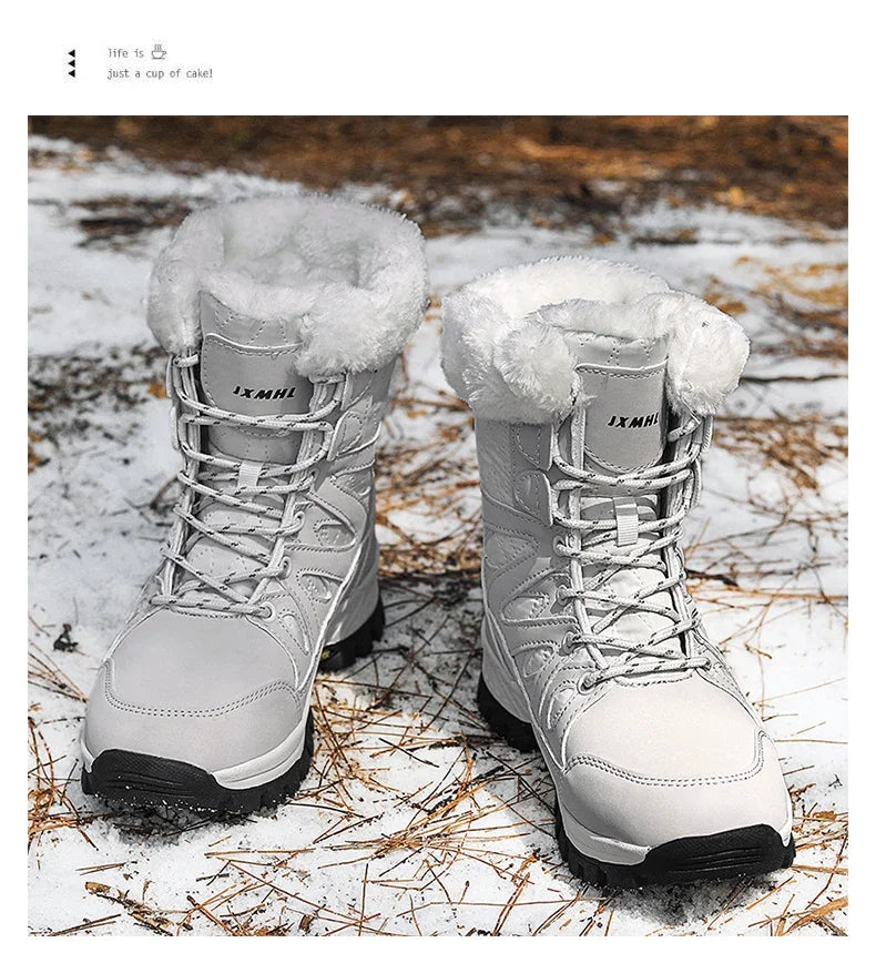 Winter Snow Boots Women High-top Outdoor Casual Keep Warm Soft Plush Ankle Boots Women Anti-slip Wear-resistant Women Shoes