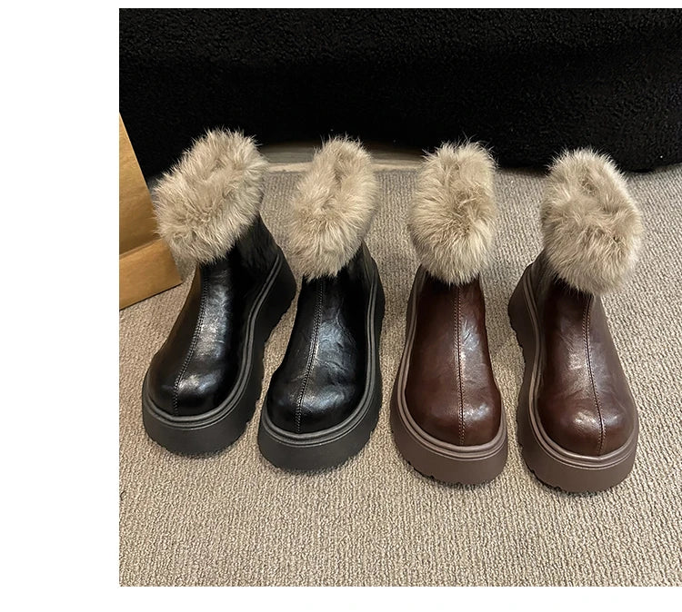 2026 Winter Vintage Women's Boots with Fashionable Added Insulation Warm and Thick Soles High Heels Made of Cotton Hot 35-40