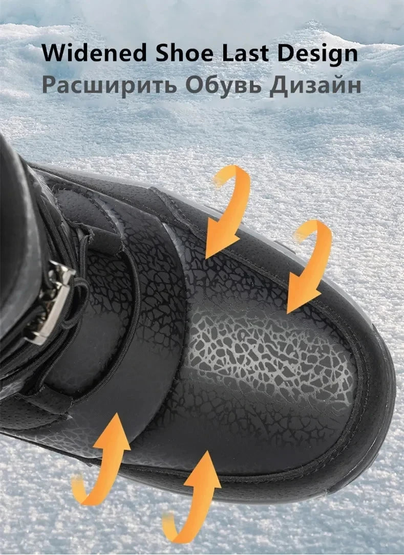 New Winter Men's Shoes Warm Plush Men's Boots High Top Couple Snow Boots Winter Outdoor Anti-Slip Ankle Boots Work Casual Boots
