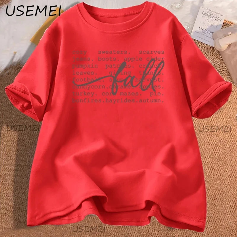 Fall Definition T-shirt Women Cozy Thanksgiving Faith T Shirt Casual Cotton Short Sleeve Round Neck Tshirt Women's Clothing Tees