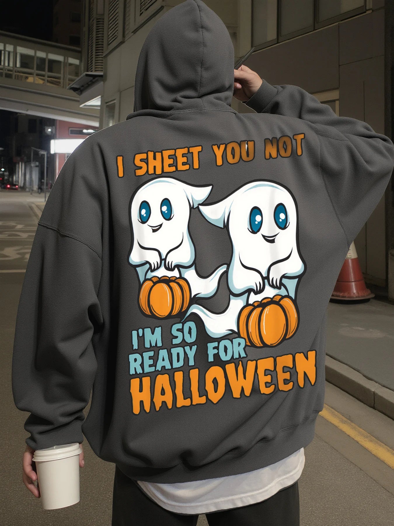 Hoodie for Men, Streetwear, Halloween Ghost Design Graphic Hoodies for Suitable for Wearing in Spring, Autumn, and Winter Men,