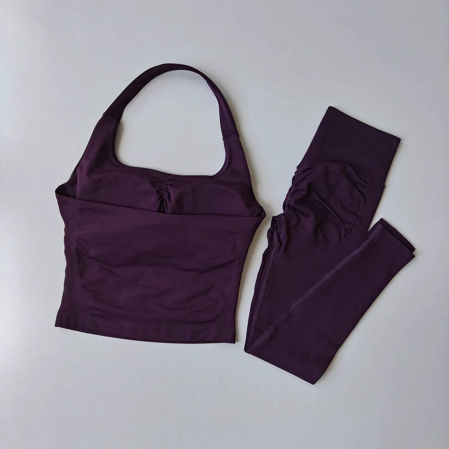 Workout Sets for Women - Seamless Yoga Outfit with Padded Sports Bra, High Waist Booty Lifting Leggings for Gym