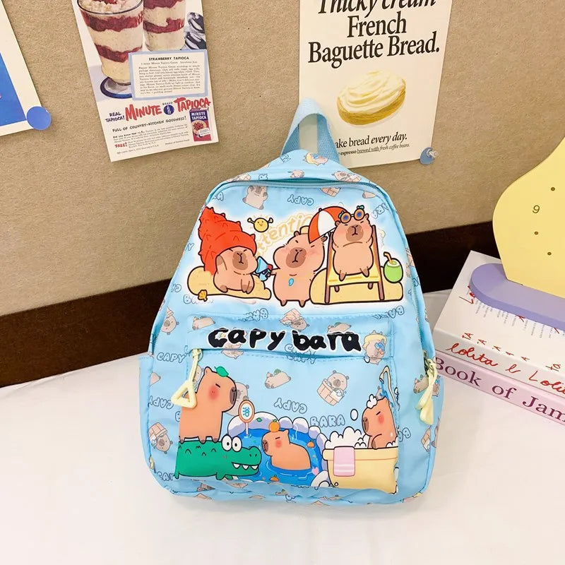 Cute Large Capacity Capybara Backpack Cartoon Breathable Student Schoolbag Nylon Ultra-light Book Bag Back to school Women Girl